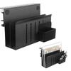 New Double-Layer Deskside Storage Clamp Holder, Steel, Perforated Board, Tableside Pocket, 8kg Weight Capacity, No Assembly Required, Under-Desk