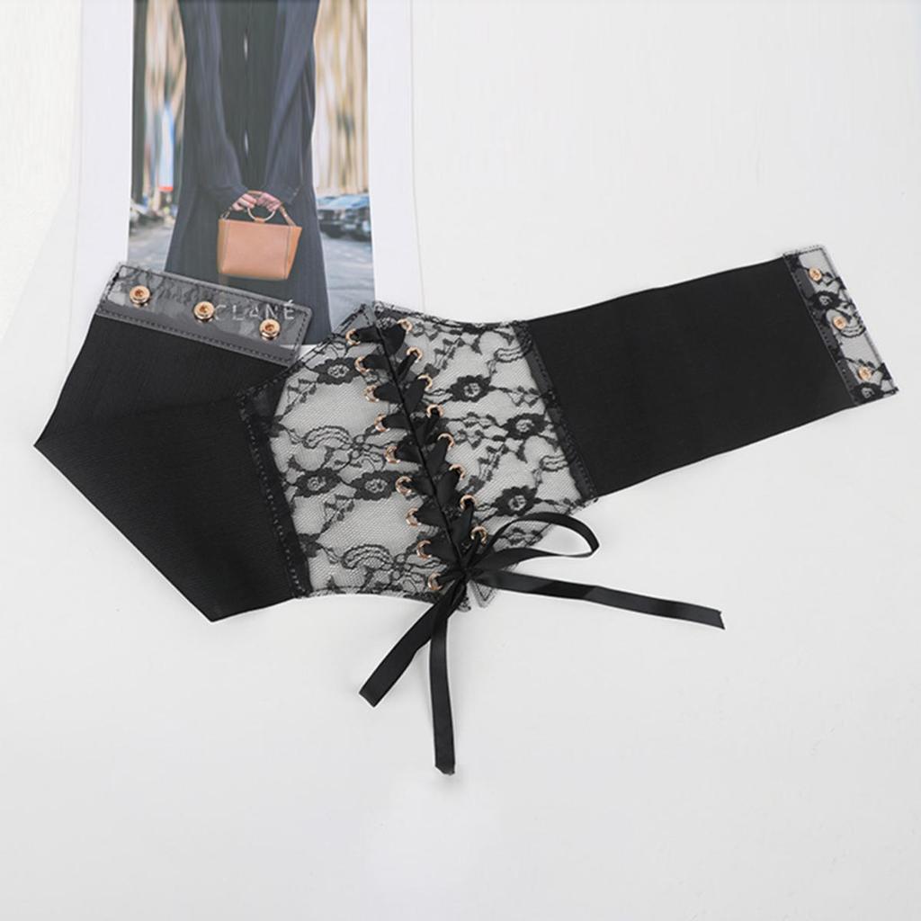 Модный женский пояс-корсет на талию с цветочной вышивкой, эластичный пояс, широкий кружевной, утягивающий, кушаки