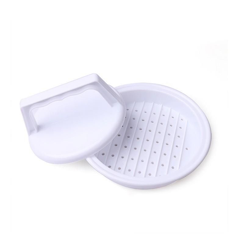 Household Stainless Steel 304 Burger Press Square and Round Meat Presser Meat Pressing Tool Burger Patty Press Plate 4