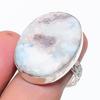 Natural Larimar Gemstone Handmade 925 Sterling Silver Jewelry Ring Size 8.5 J4w66
