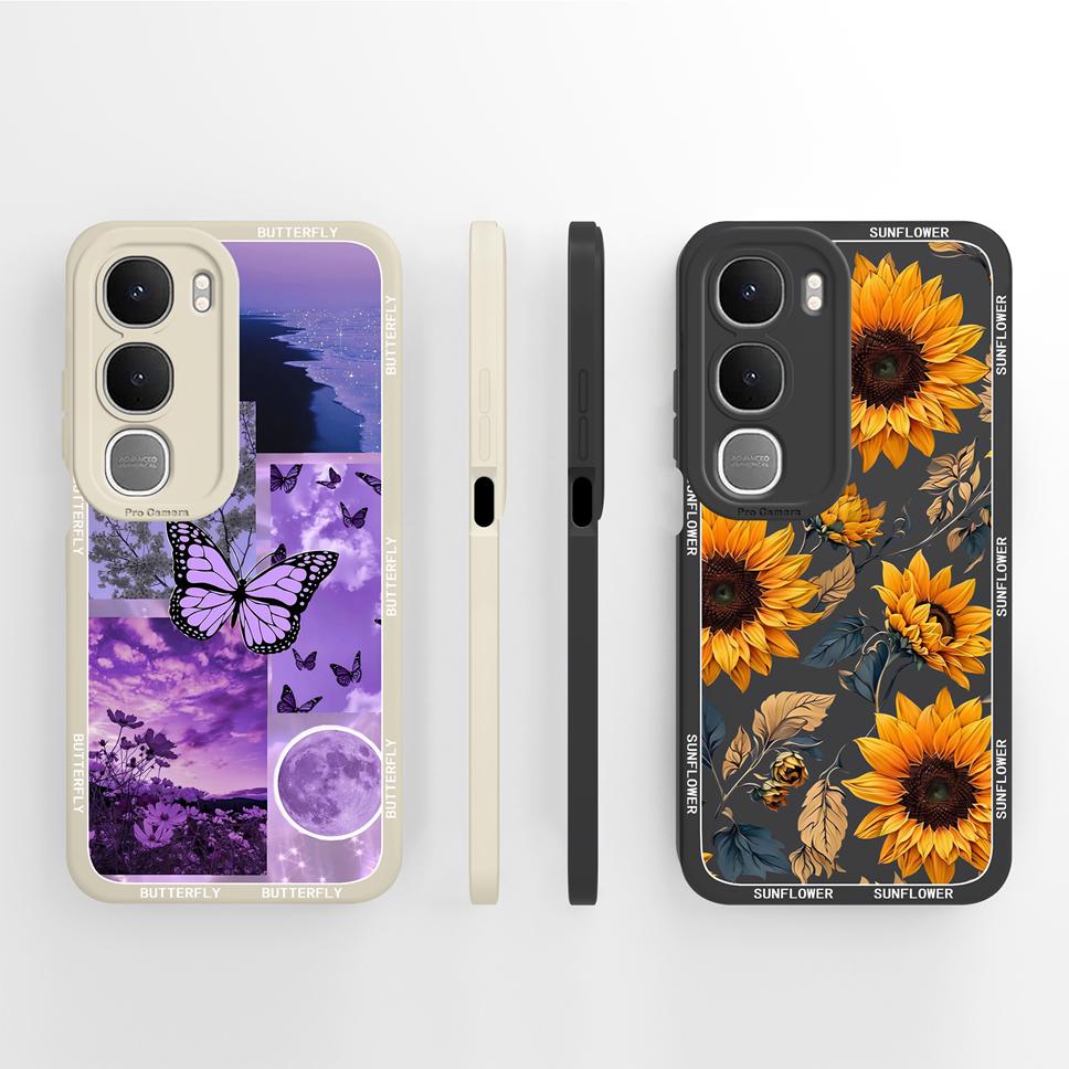 Phone Case For Vivo Y31 Pro Y21D Pretty Butterfly Patterns Full Protection Soft Liquid Silicone Cover For Vivo Y 31 Y 21d Bumper