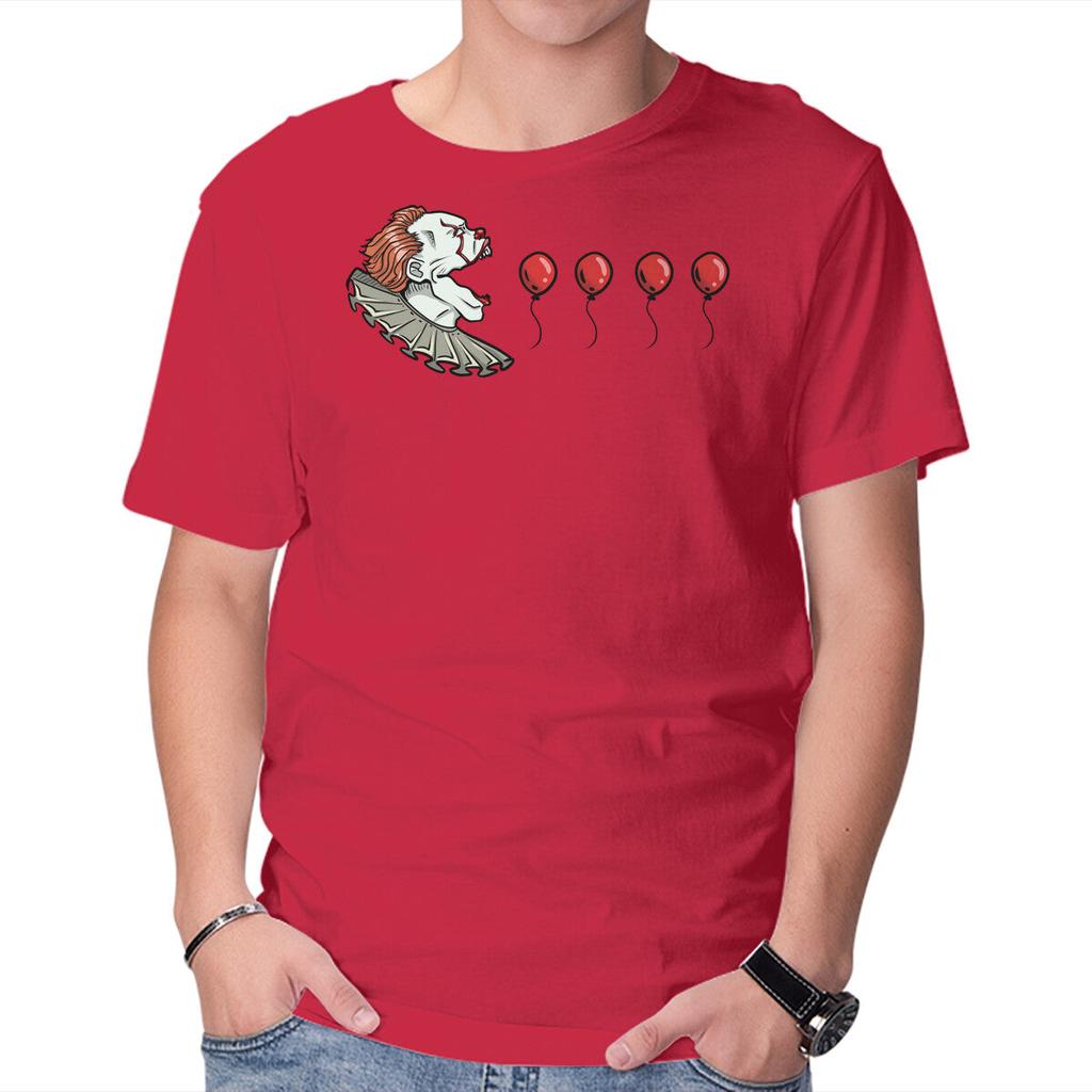 Unisex Crew Neck T-Shirt Red Balloons Graphic Short Sleeve Casual Tee