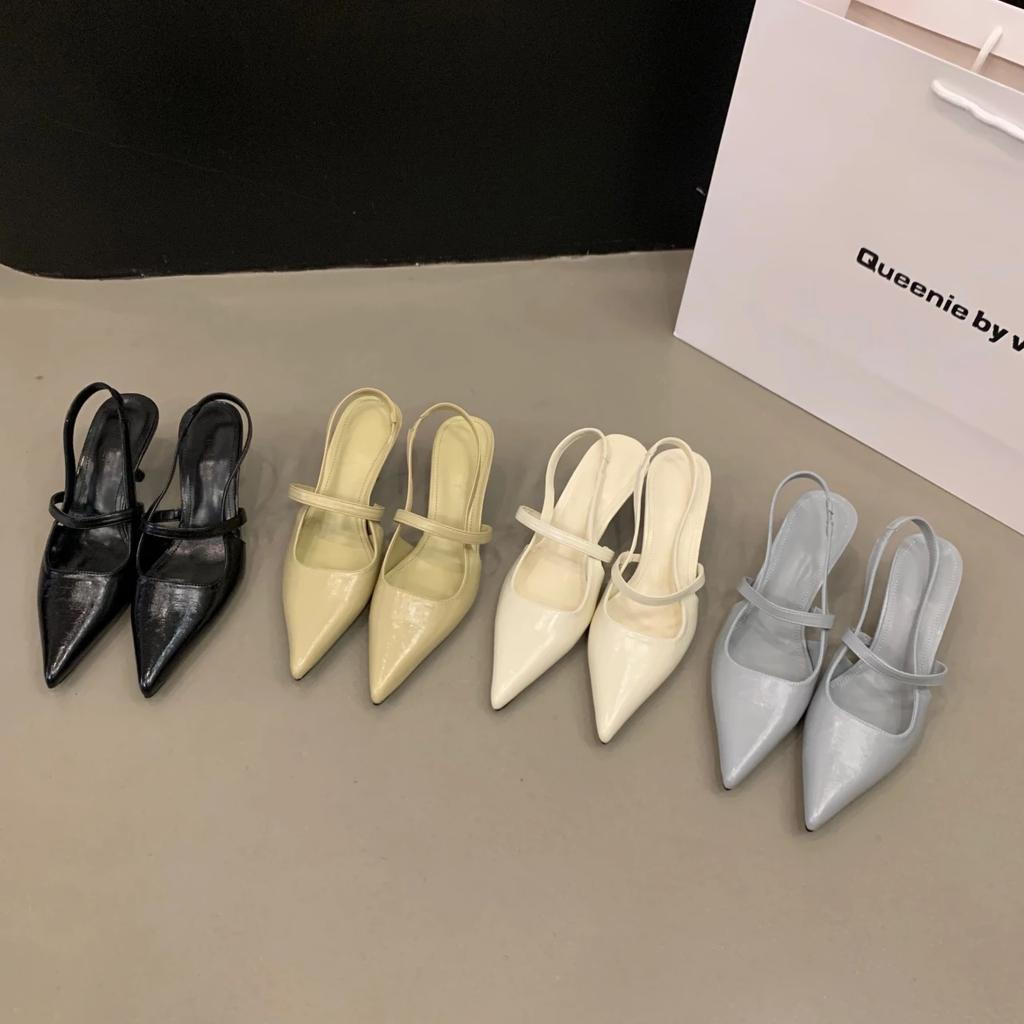 Fashion 4.5cm Summer Heels Shoes for Women New Fashion Thin Heel Pointed Toe Women Sandals Sexy Dress Party Women Heeled Shoes Pumps