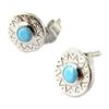 [N7689] - Silver Turquoise 'Navajos' Earrings (rhodium Plated)