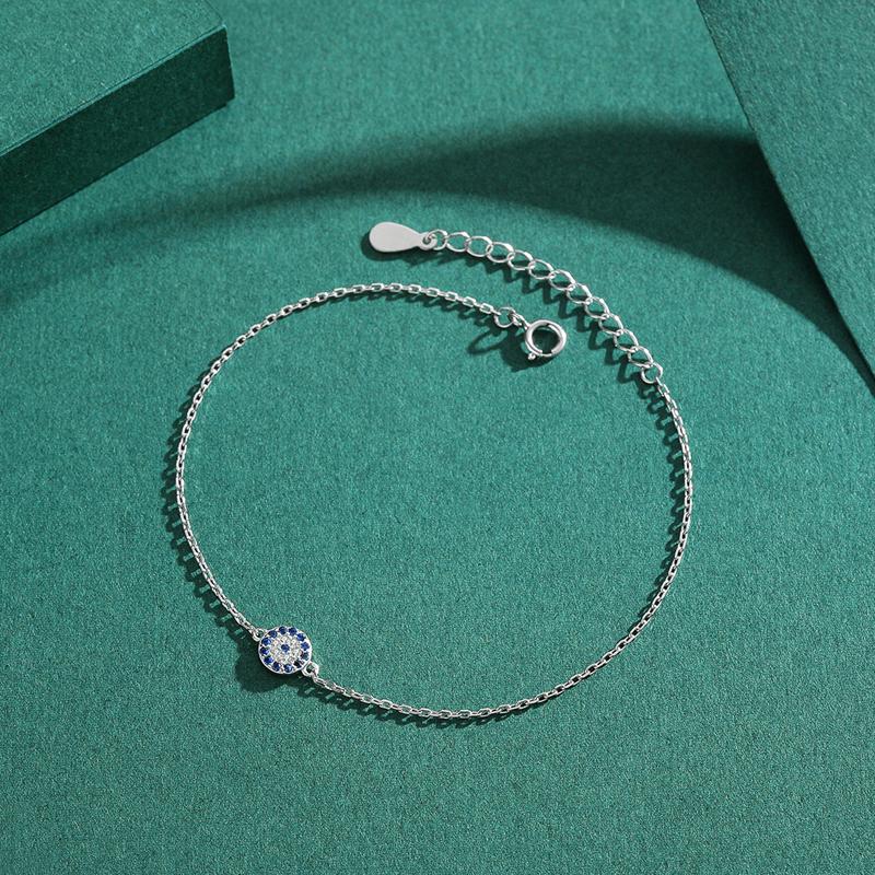 Modian стерлингового серебра 925 пробы круглый изысканный браслет Lucky Eyes Pave циркония для женщин регулируемая цепочка ювелирных изделий подарки