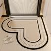 Heart-shaped Bathroom Floor Mat, Diatom Mud Absorbent Mat, Bathroom Door Entry Foot Mat, Bathroom Toilet Non-slip Carpet