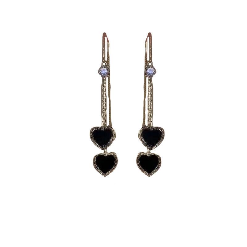 Geometric Long Tassel Heart Square Pendant Drop Earring For Women Shiny Zircon Flower Leaf Earrings Charms Ear Line Jewelry