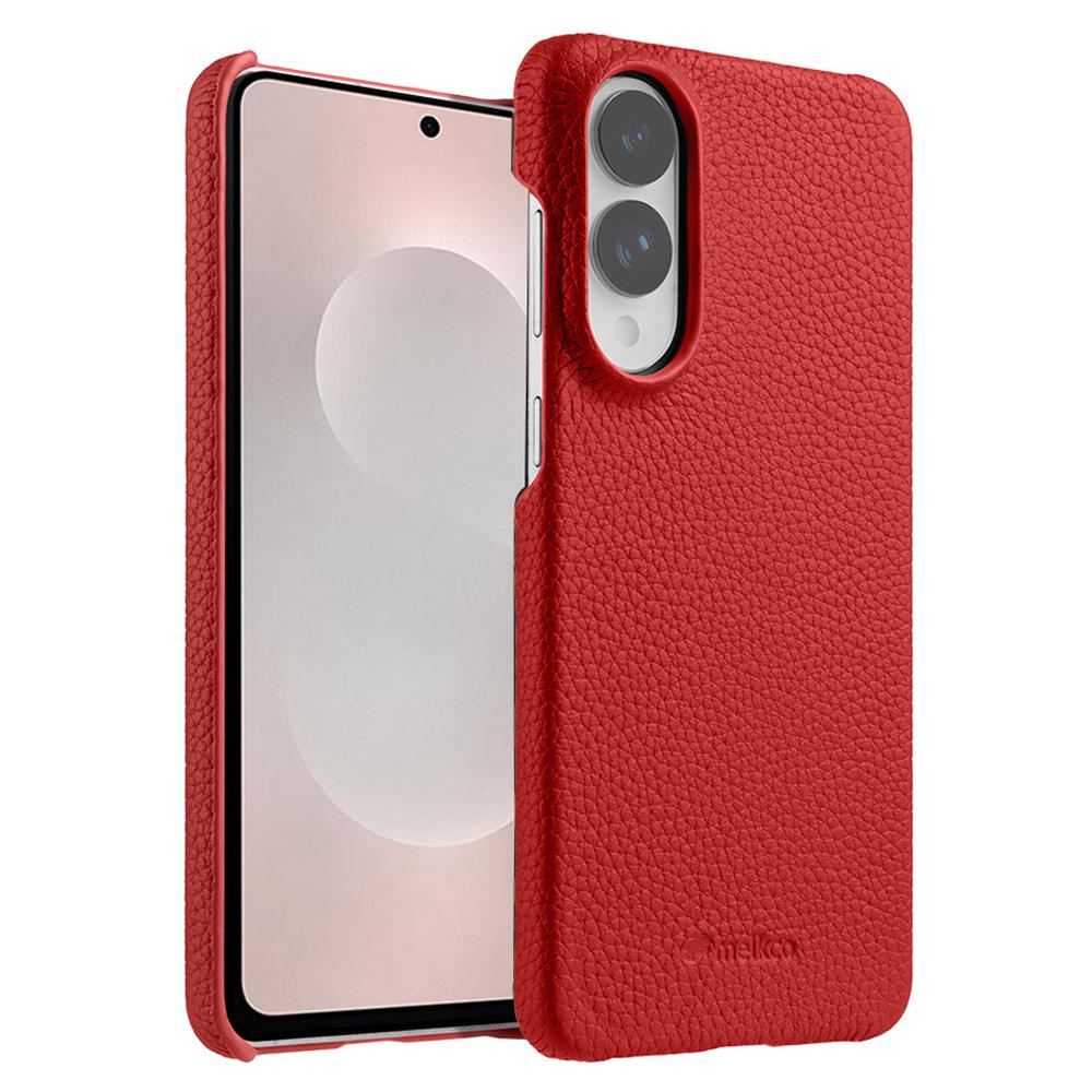 MELKCO Для Samsung Galaxy S25 Edge Чехол Неполный край Покрытие из натуральной коровьей кожи на ПК