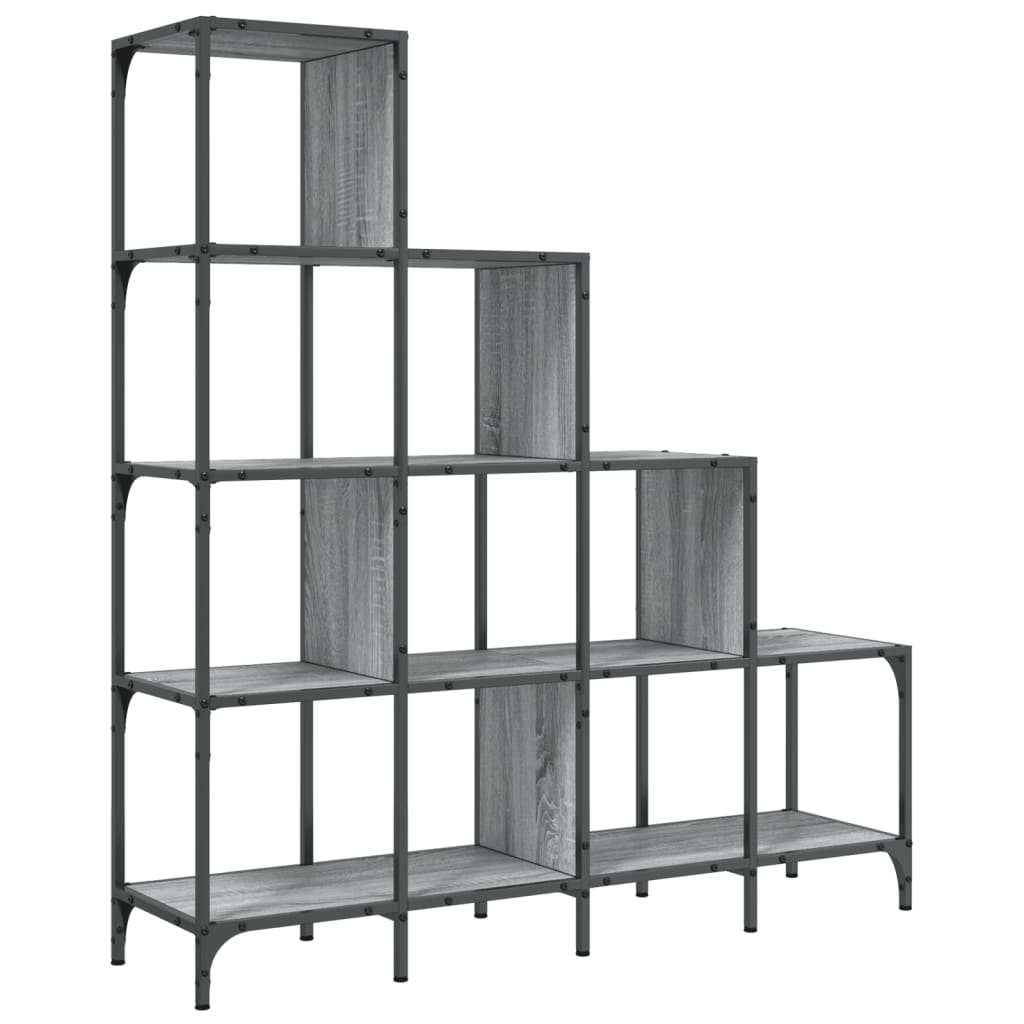 Bookshelf Gray Sonoma 122 x 30 x 132 cm Particleboard and Metal