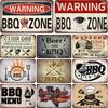 Металлическая табличка «Вечеринка BBQ» Ретро Декор для двора, сада, стены Знаки с правилами барбекю Винтажный плакат для гриля