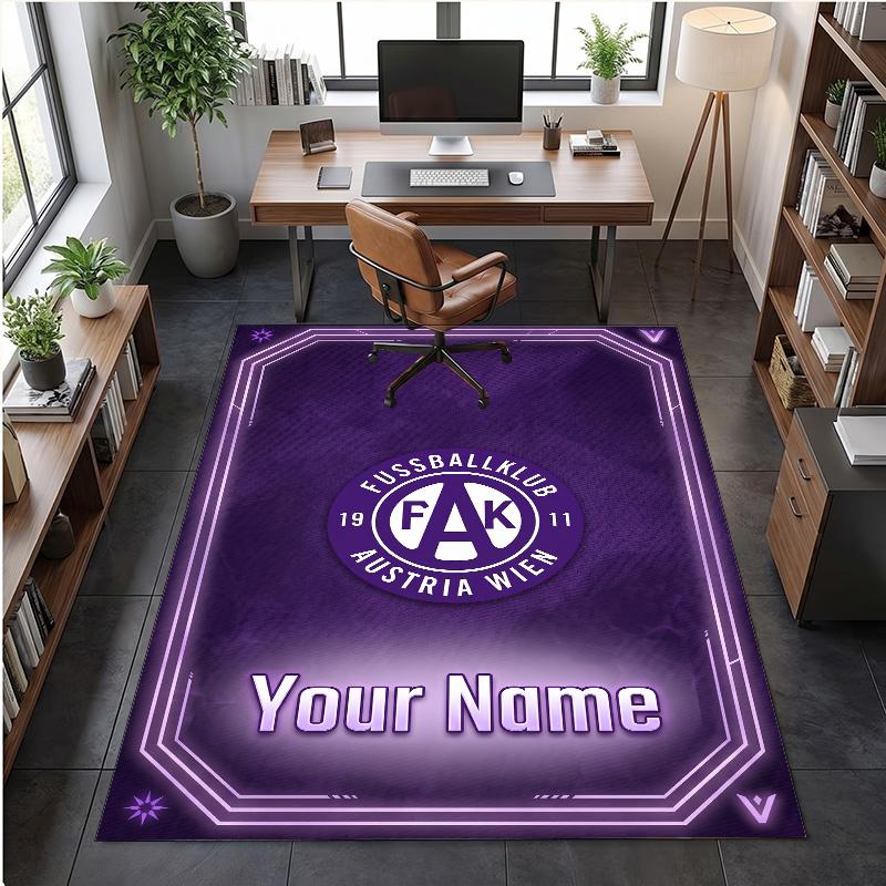 Crystal Velvet Rug Austria Wien FC Print Custom Name Text Floor Mat Home Decor