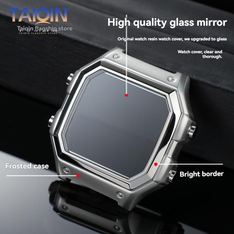 AE1200 Корпус часов из нержавеющей стали для Casio 3299 AE-1200WH Модифицированный металлический корпус с водонепроницаемым кольцом Черный Серебристый