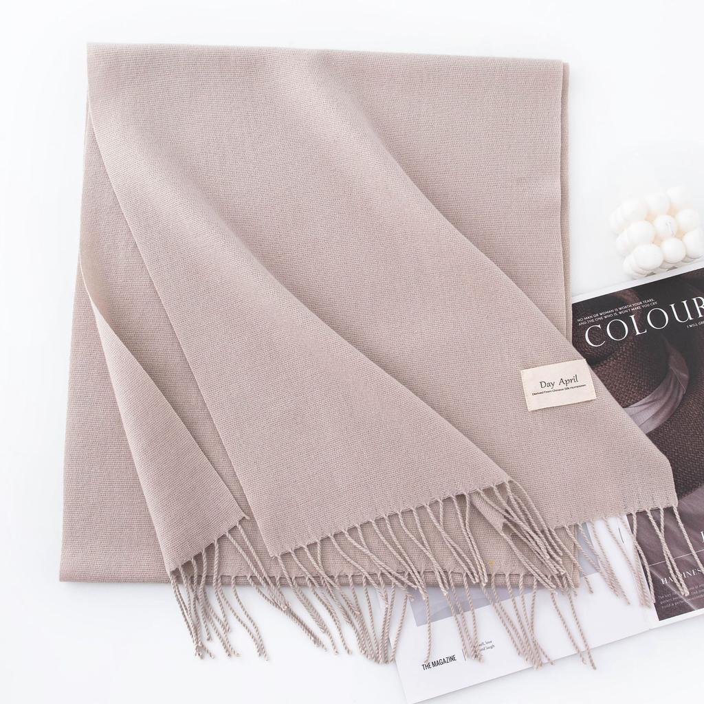 Solid Color Imitation Cashmere Scarf Women's Winter Warm Shawl Neck Scarves