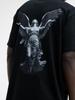 MyStars Angel Statue Men's Black Oversized Short Sleeve T-Shirt L