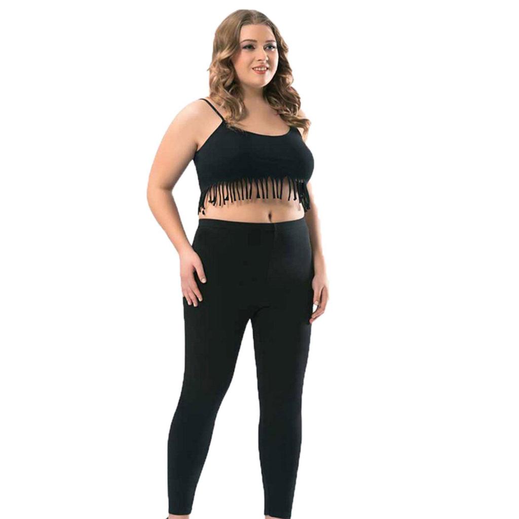 Kota Женские леггинсы Battal большого размера прямые длинные женские с высокой талией из чесаного хлопка