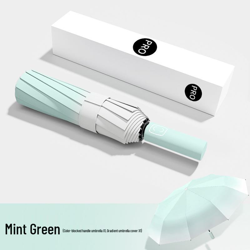 Мужской большой ветрозащитный складной зонт: Усиленный, Прочный, Двойного назначения для Солнца и Дождя