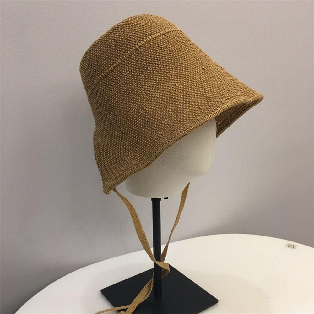 Lace Up Closure Linen Straw Bonnets Big Wide Brim Lace Up Sun Hat Cloche Hat Spring And Summer