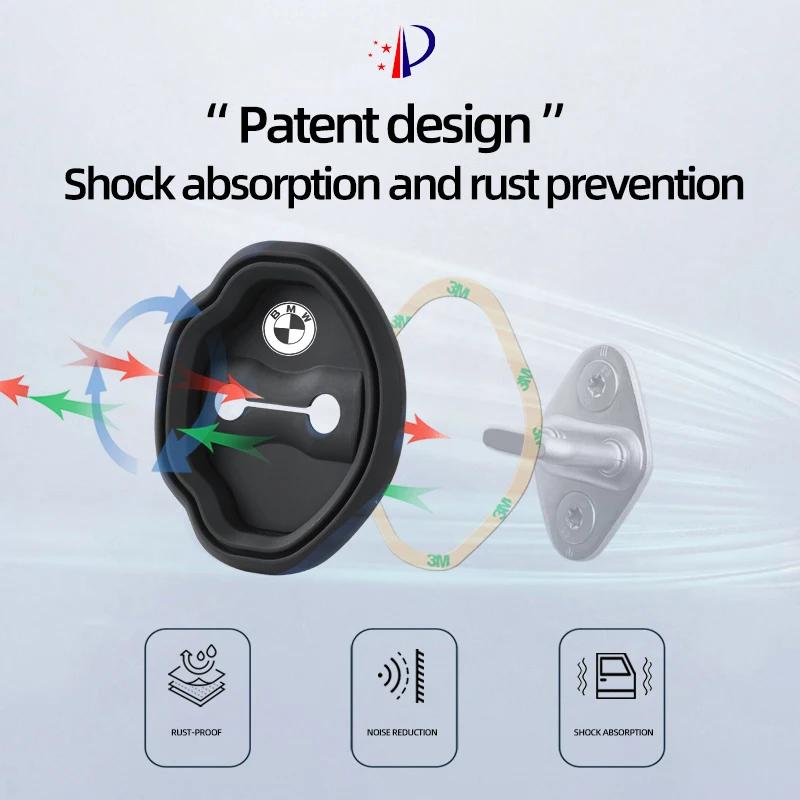 BAAX1 Hot 2025 Silicone Door Lock Cover Car Anti Noise Shock-Absorbing Sticker For BMW E46 E90 E60 F30 F10 E39 i3 i4 X1 X2 X3 X5 X4 X6