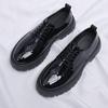 Men Casual Business Wedding Formal Dress Shoes Lace-up Patent Leather Oxfords Shoe Black Stylish Platform Sneakers Mans Footwear
