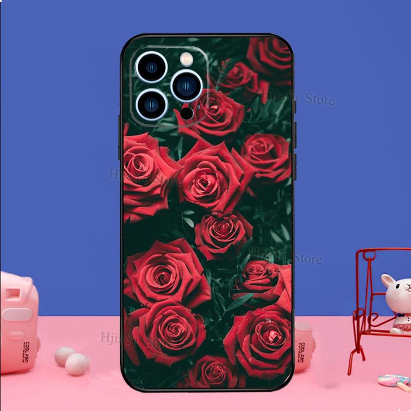 Чехол для телефона с цветком и красной розой для iPhone Samsung Galaxy Redmi Xiaomi Oppo OnePlus Note SA 7 8 9 10 11 12 13 14 20 21 22 23 53 54 Pro Max Plus Ultra