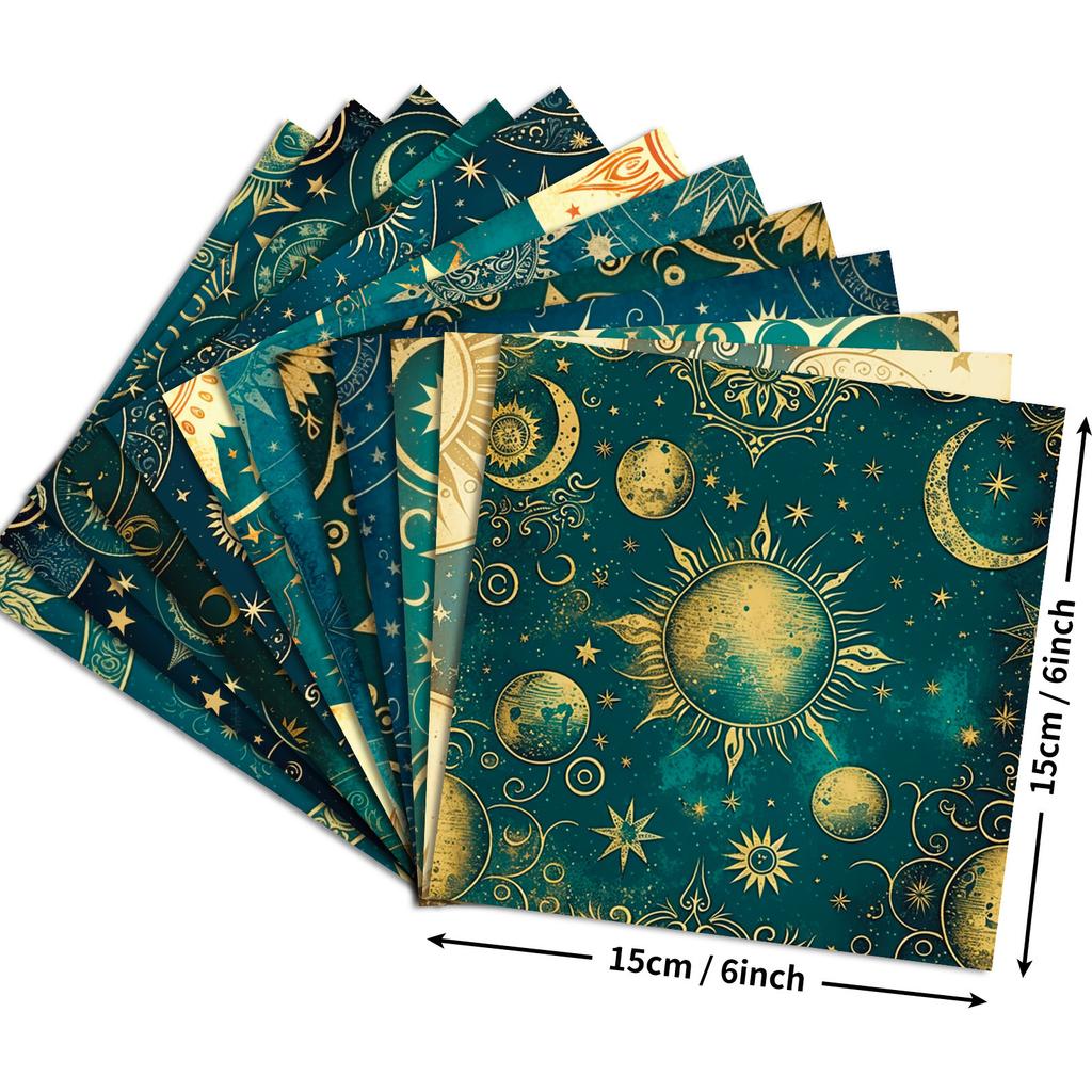 12 Pack Tarot Card Starry Sky Background Paper Diy Dream Universe Literary Material Paper