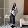 Zipper buns new winter versatile loose short stand-up collar casual white duck down jacket women