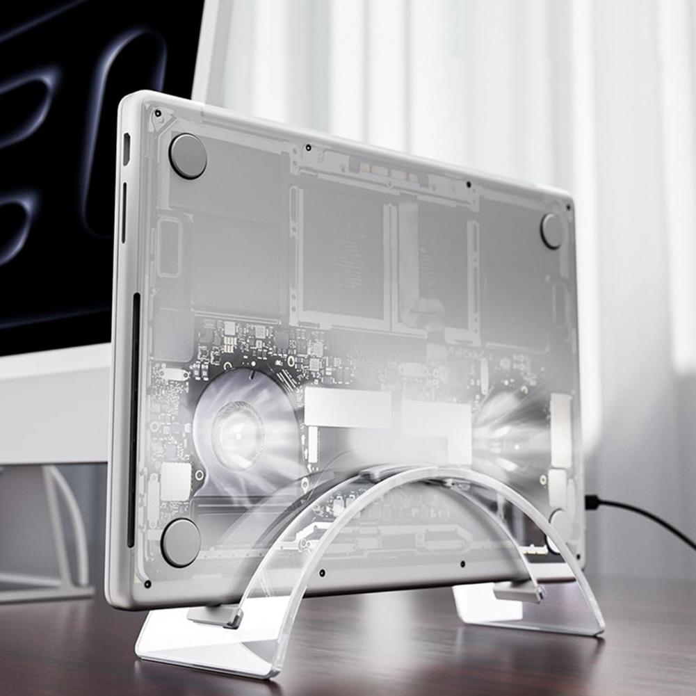 Компактная подставка для ноутбука Акриловая вертикальная подставка для ноутбука с высокой устойчивостью и большой грузоподъемностью для личного использования для организованного хранения