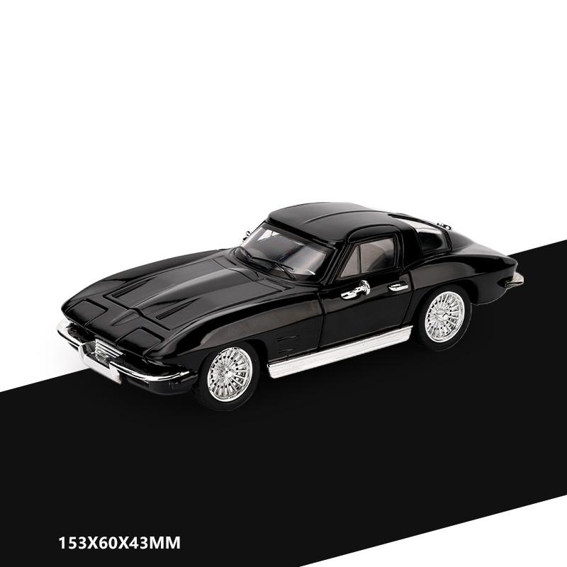 AABHB1 1:32 Chevrolet Corvette C2 Supercar Alloy Metal Diecast Model Car Home Decoration & Collectibles Hobby Display Ornaments Holiday