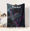 Custom Name Blue Eyes Connection Flannel Blanket Throw Blanket Soft Warm Sofa Bed home Decor Unique Gift
