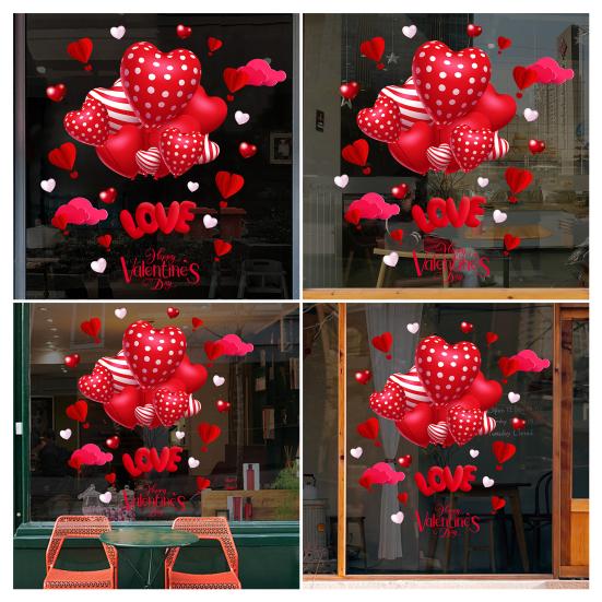 Окна к Дню святого Валентина Большие Красные Розовые Сердца Наклейки на Окно Двусторонние Многоразовые Наклейки для Свадьбы Дня Рождения Вечеринки Дома Стеклянной Двери Декор