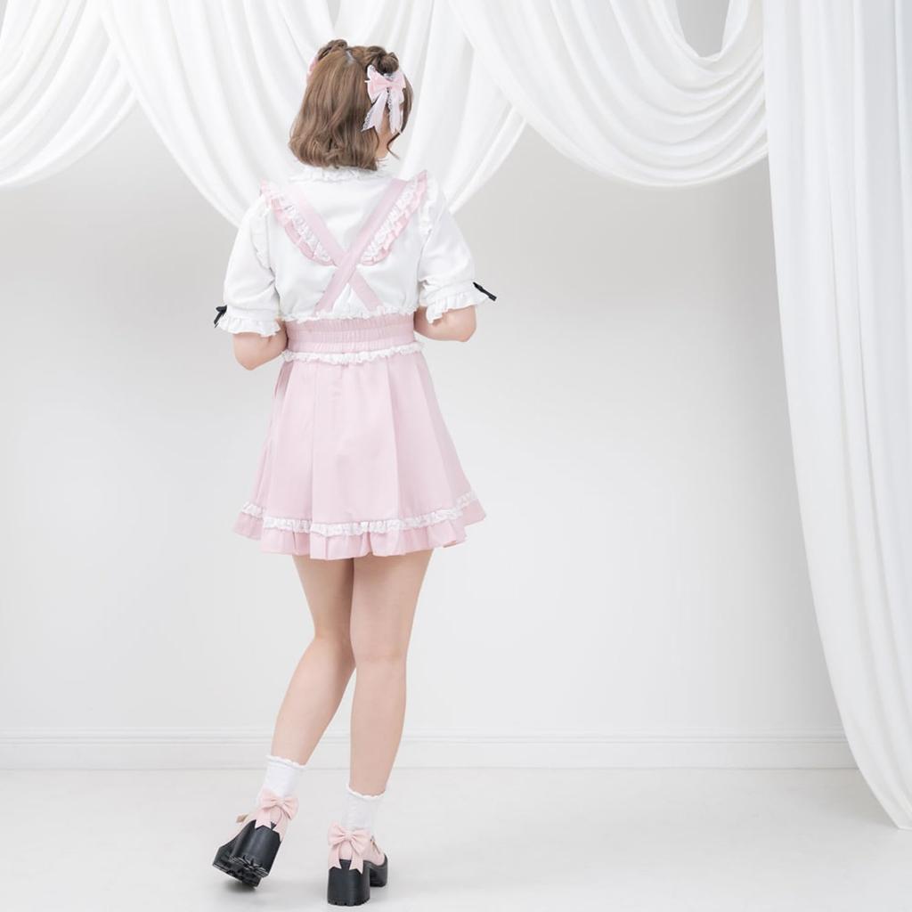 Yumetenbo Heart Jewel Lace Skirt, Mini Skirt, Flared Skirt, Women's, Mass-Produced Clothing, Landmine Style, Plus Sizes LL 3L