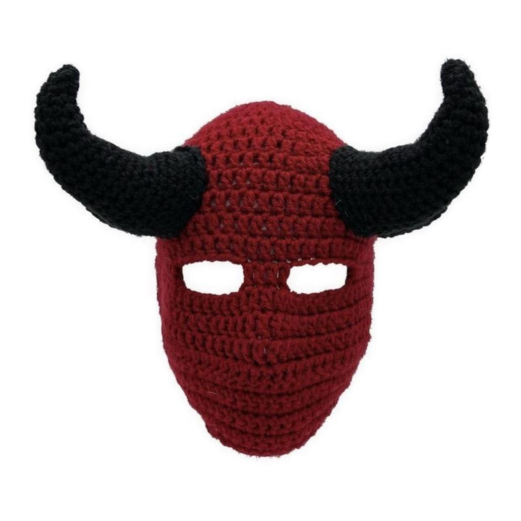 Devil Horn Winter Hat for Adult Handwoven Balaclava Cap Novelty Party Hat for Girl Boys Knit Mask Hat Cool Accessories