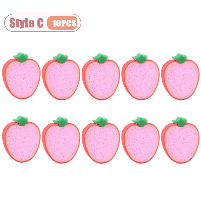 Многоцелевая губка-скребок с принтом фруктов, утолщенная, для уборки кухни, мытья посуды, удаления пятен, ткань