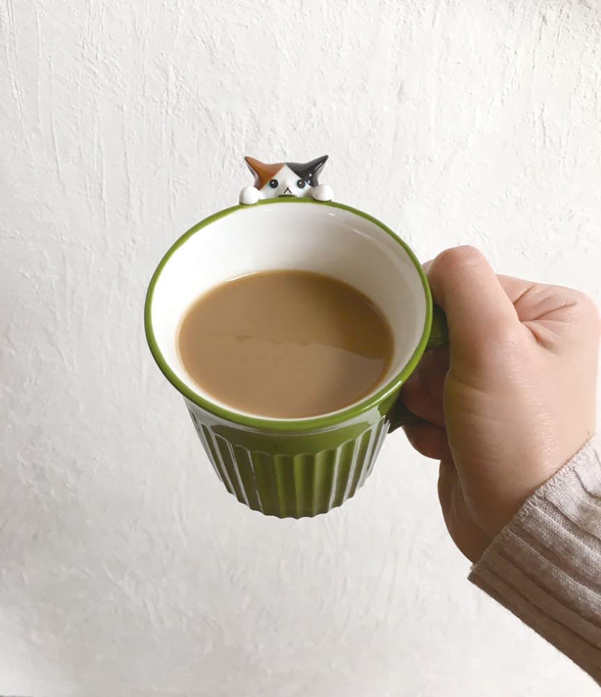 Decor Corporation Staring Cat Calico H10 Mug, Cat, Size Approx. W11.4 D10.5 MG-86392