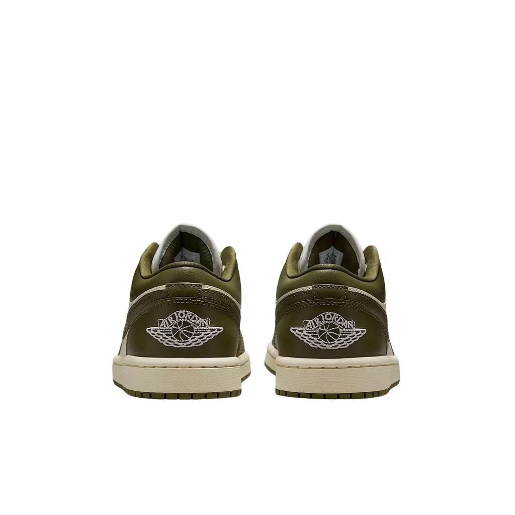 Air Jordan 1 Low Medium Оливковые женские кроссовки Green Sail Coconut-Milk DC0774-122