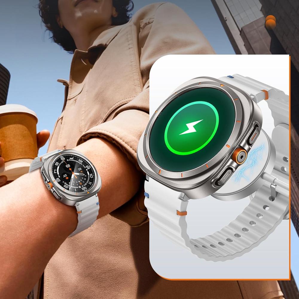 2in1 Case + Tempered Glass for Samsung Galaxy Watch 6 40mm, Titanium Gold