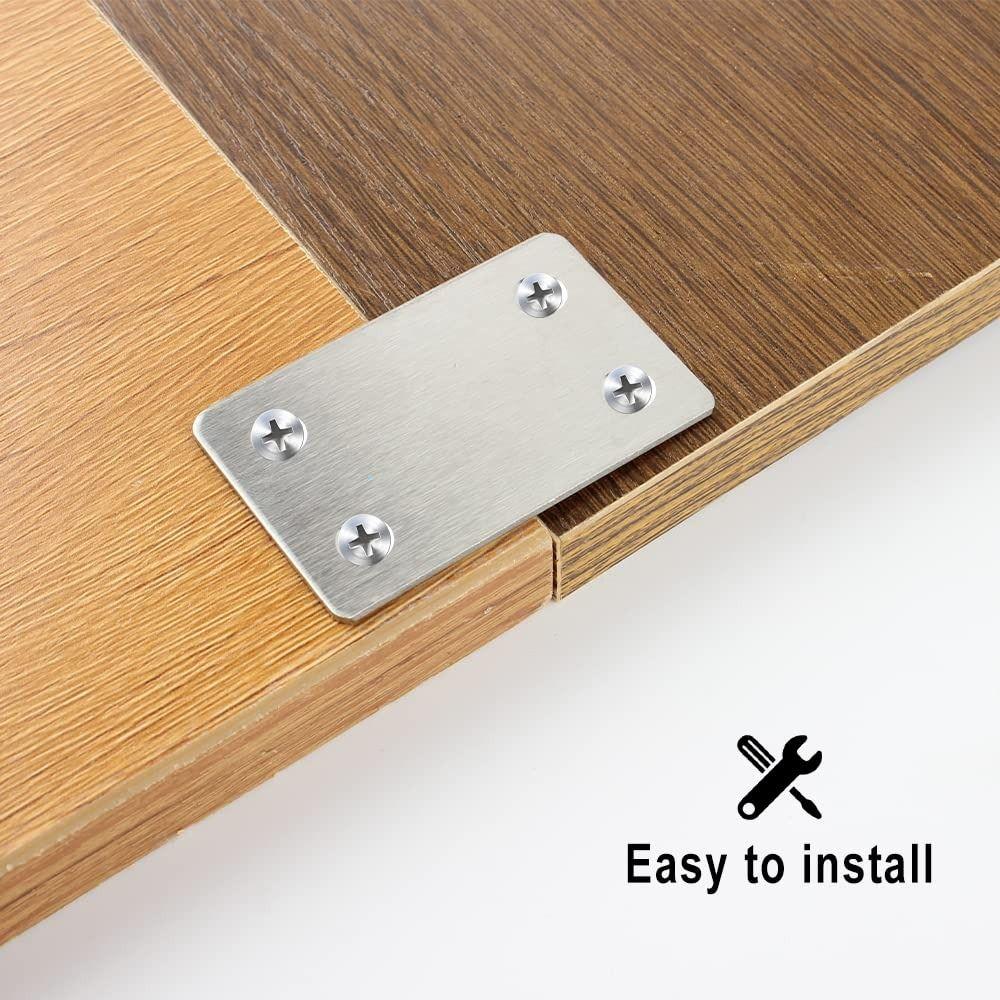 1/4Pcs Stainless Steel Fixing Corner Brackets 1.5mm/0.06'' Quick Links Durable Iron Plate Chair