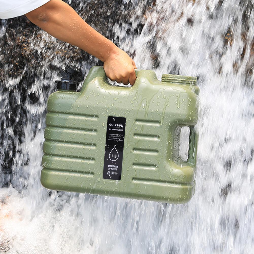 18.5L Water Container No Leakage Portable Camping Water Jug Water Storage Tank with Spigot for Camping Hiking Emergency