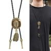 Elegant Bolo Tie with Cowboy Hat Pendant Carved Necktie Western Necklace Cool Bolo Tie Western Cowboy Costume