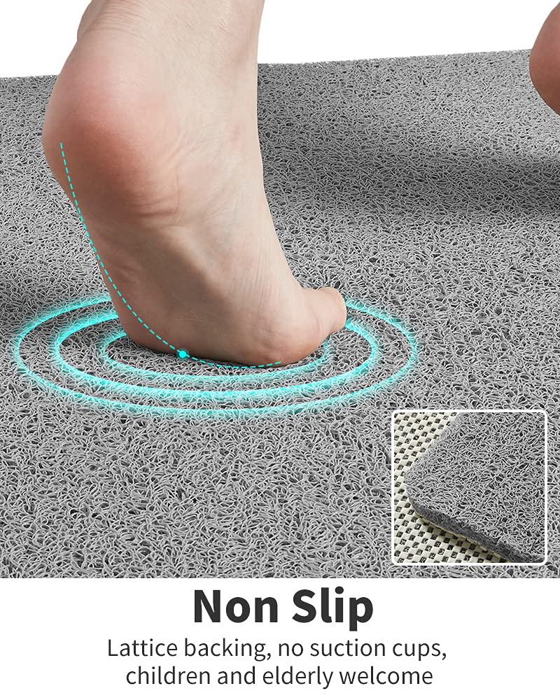 Non Slip Shower Mat Without Suction Cup Comfortable Bath Mat Quick Drying Easy Cleaning Bathroom Mat for Wet Area Custom Bathmat
