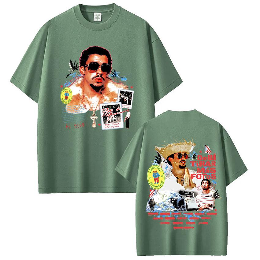 ZX Rapper Bad Bunny Debi Tirar Mas Fotos DTMF Принт Футболки Мужская Одежда Мода Харадзюку Футболка Хлопковые Футболки с Коротким Рукавом