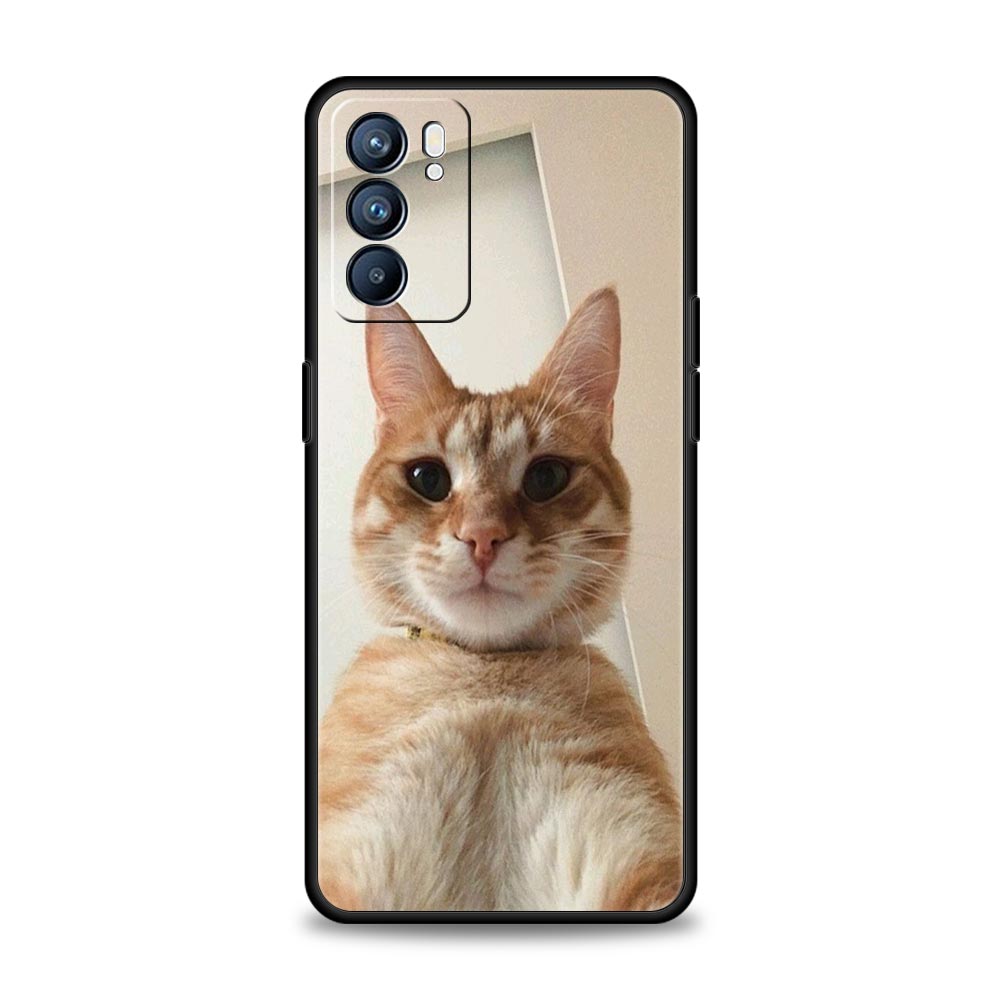 Чехол для телефона для Oppo Reno13 Reno12 Reno11 F Reno10 Pro A54 A53 A95 A76 A74 A57 A98 A80 A79 5G A78 4G Cover Кавайный Кот с Сердечком