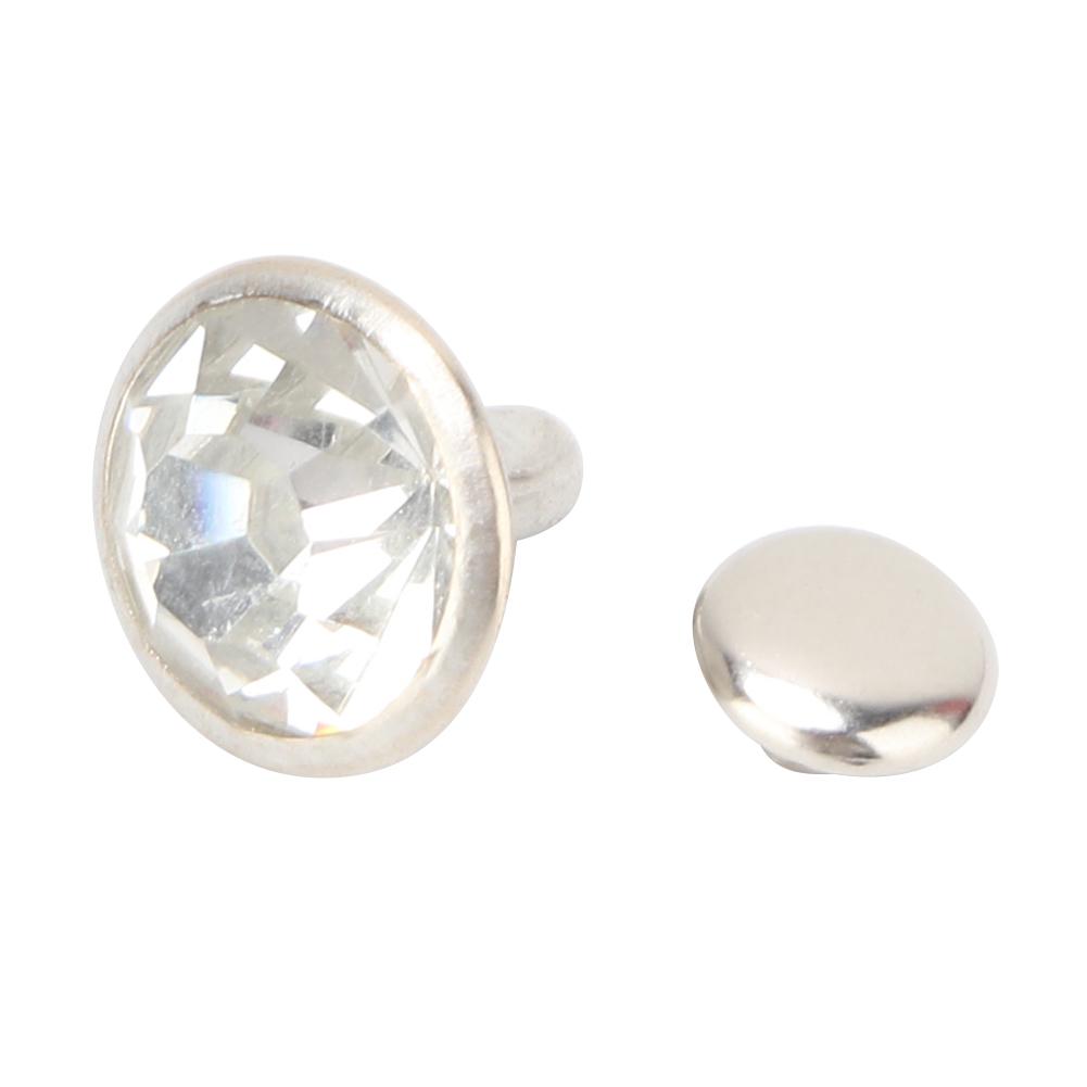 100 шт. 10 мм Металлические Стразы Заклепки Шпильки Шипы Украшения(Серебряный край белый кристалл)