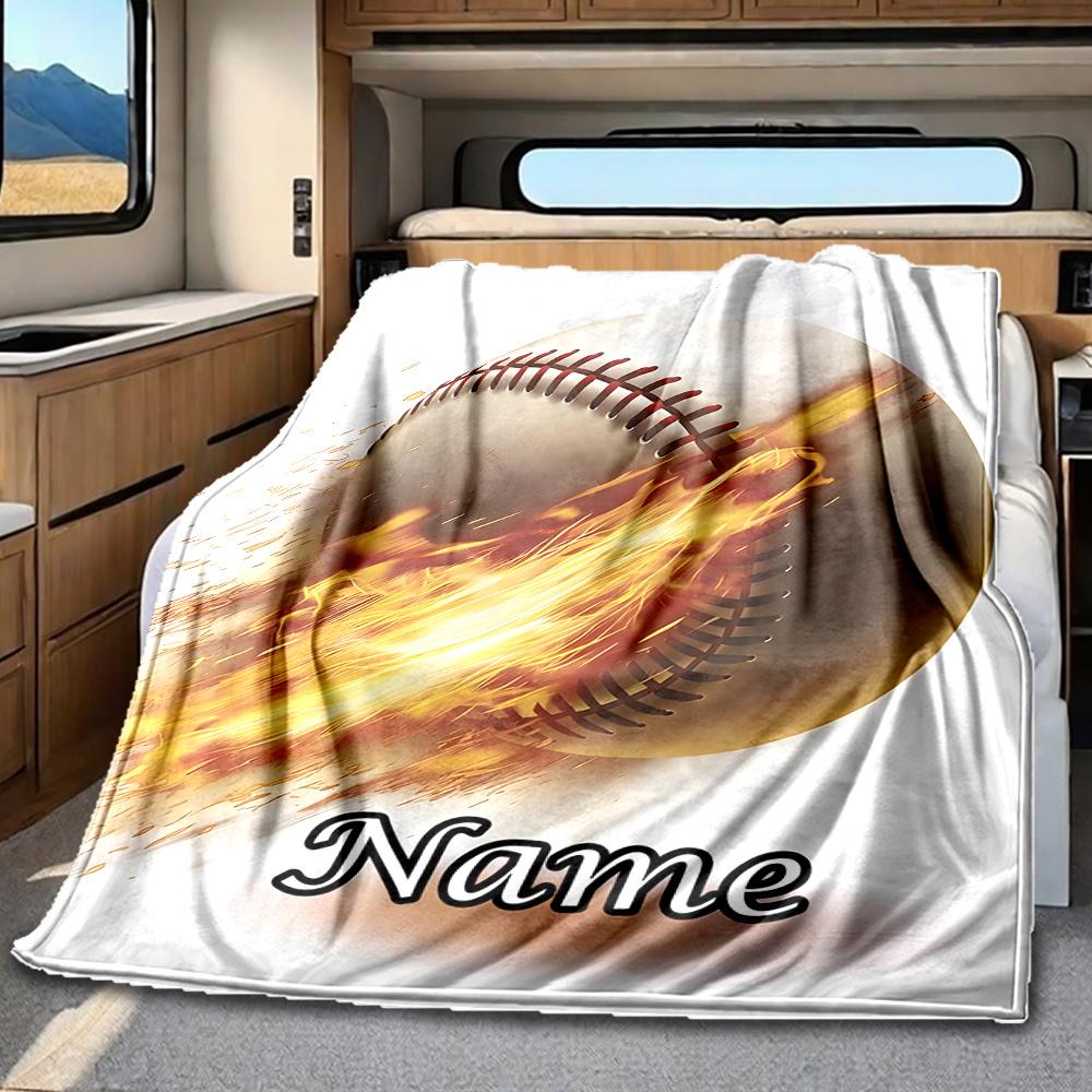 Baseball Player Home Run Dream Field Blanketcustomize Your Name Lightweight Comfortable And Stylish Blanket For Travel Bed Home Chair Office Sofa And
