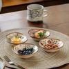 Small Dish Retro Ceramic Flavor Dish Floral Pattern Mini Dipping Dish Exquisite Irregular Vinegar Dish Kitchen