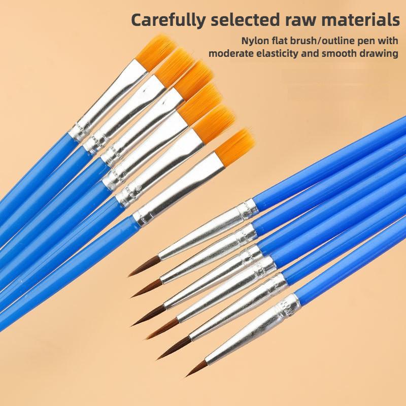 100 шт. набор для детей нейлоновые волосы цифровая масляная живопись ручка граффити раскраска кисть гипсовая линия крючок ручка акварель