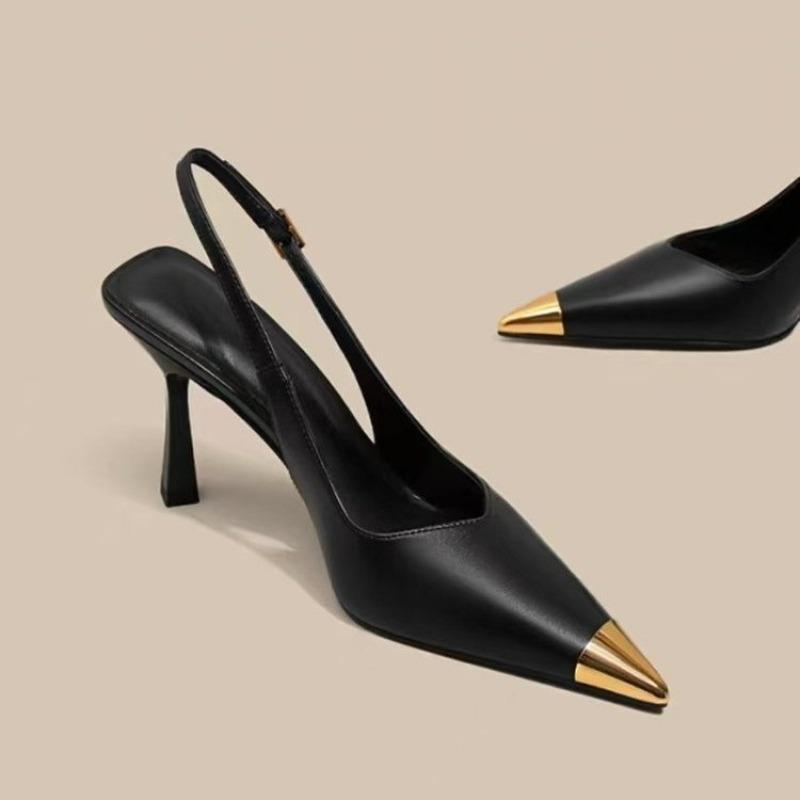 Pointed Toe High Heels Women Sandals Slingback Stilettos Shoes Sexy 2025 Summer New Woman Slippers Dress Party Brand Pumps Mujer