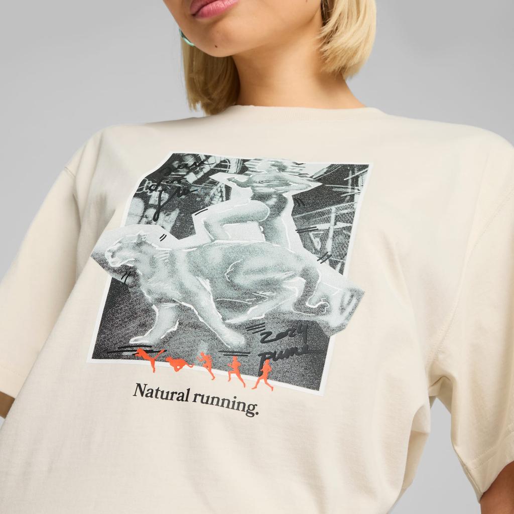 Puma Графическая футболка Club De Course Fashion Удобная Мягкая Футболка с Коротким Рукавом Унисекс Топы Молочно-Белый 626729-87