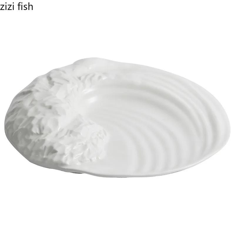 Stone Pattern Mountain Sea Plate Ceramic Special Shaped Tableware Dessert Plate Snack Plate Sushi Plates Artistic Tableware