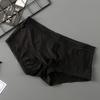 Men Underpants Ice Silk Ultra Thin Low-Rise Lace Solid Color Sexy 3D U Convex Translucent Underwear Panties Briefs for Daily Wear